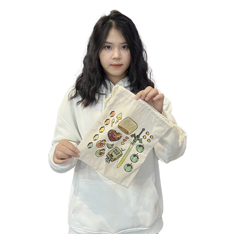 Double rope linen drawstring bag