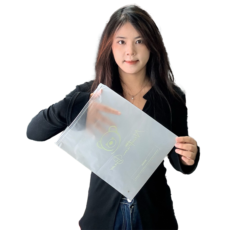Transparent frosted zipper bag