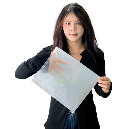 Transparent frosted zipper bag