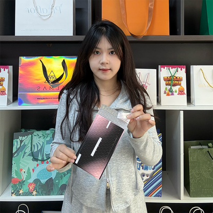 Black and pink gradient printing express bubble bag
