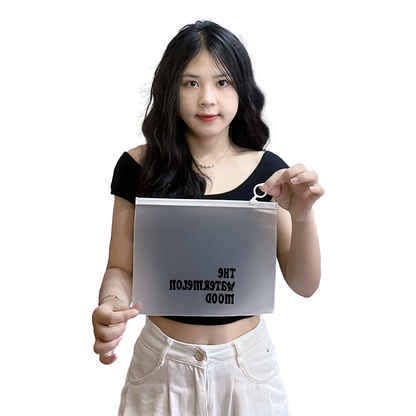 Transparent frosted smooth zipper bag
