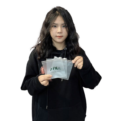 White self-sealing transparent zipper bag