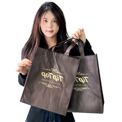 Brown pattern hot stamping non-woven bag