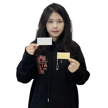 Embossed hangtag