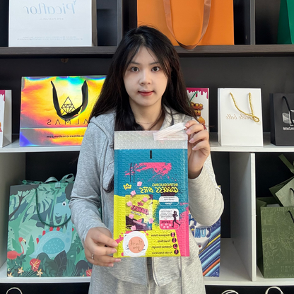 Pattern full color printing co-extrusion film express bubble bag