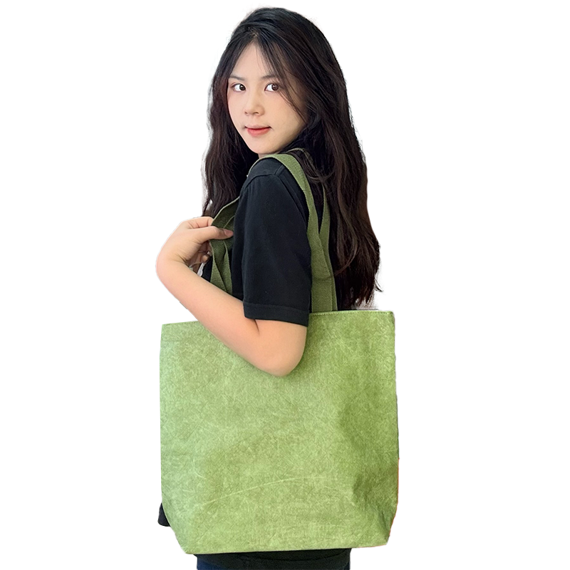 Green Dupont canvas shoulder backpack with bottom