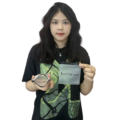 Small size transparent frosted zipper bag