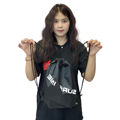 Black Backpack Drawstring Pocket