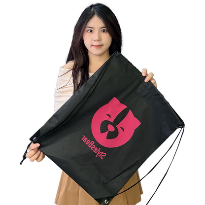 Black polyester backpack bag