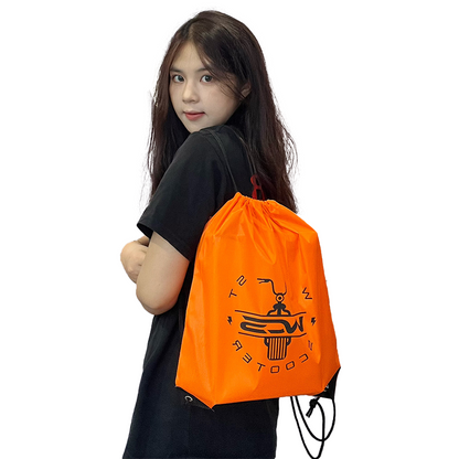 Orange Backpack Drawstring Pocket