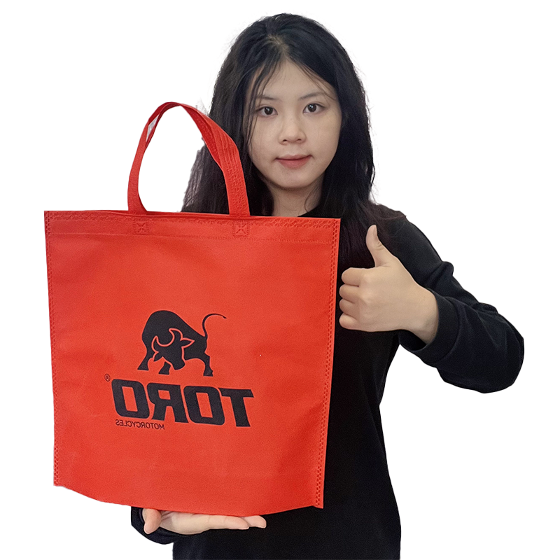 Red bottom non-woven bag