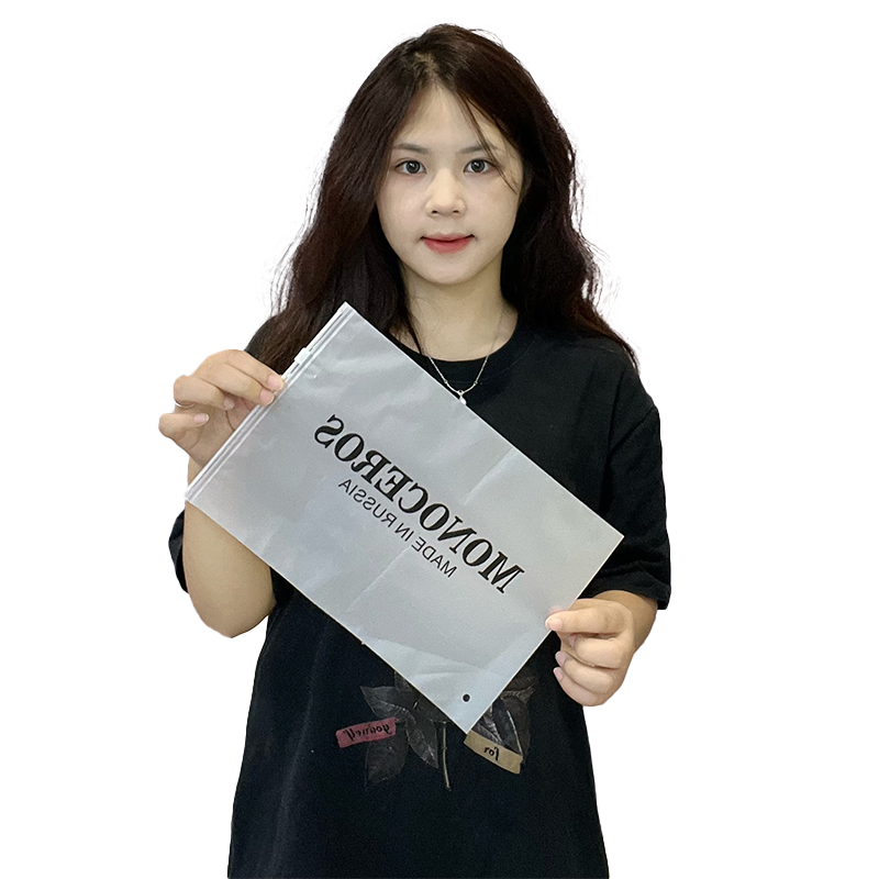 Transparent frosted long zipper bag