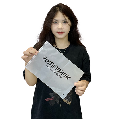 Transparent frosted long zipper bag