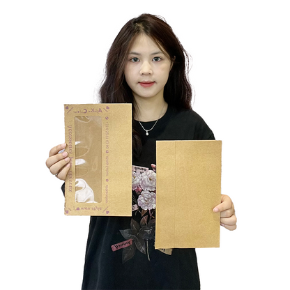 Kraft paper unsealed folding box with skylight