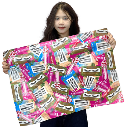 Full-page printed wrapping paper in various sizes