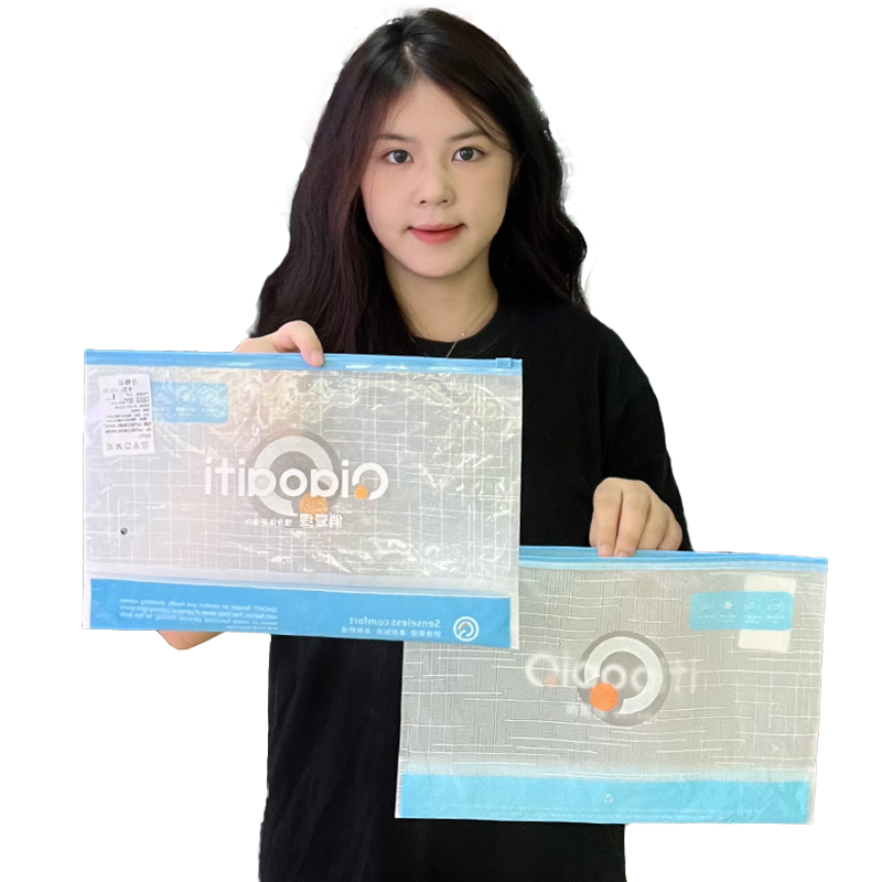 Blue double-sided multi-style long zipper bag