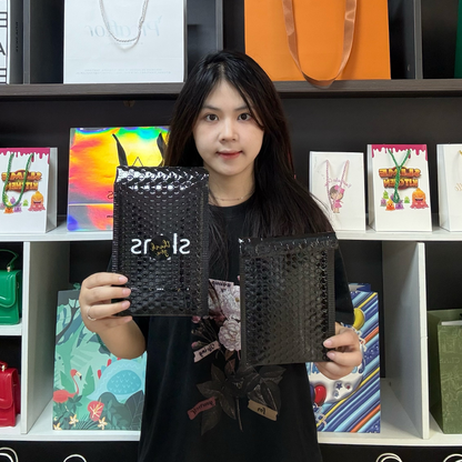 Black glossy film bubble bag
