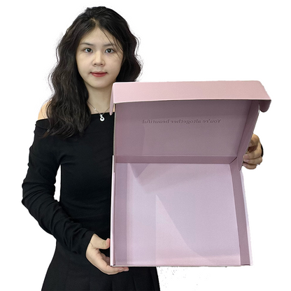 Large size pink flip cover airplane box