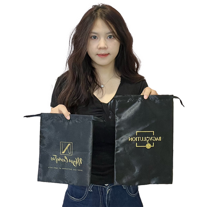 Various size pattern hot stamping gold twill drawstring bag
