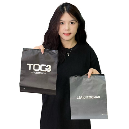 Single-sided transparent frosted pattern hot silver zipper bag