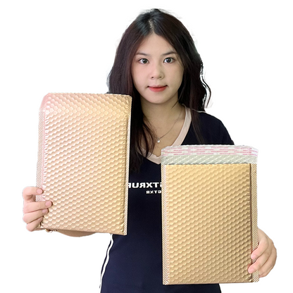 Milk tea gold self-adhesive aluminized film bubble courier bag