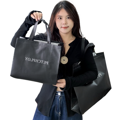Black glossy multi-size non-woven tote bag