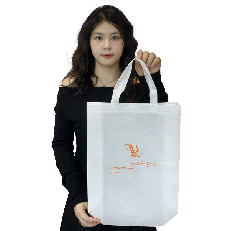 White long non-woven tote bag