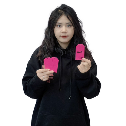 Pink print black tag