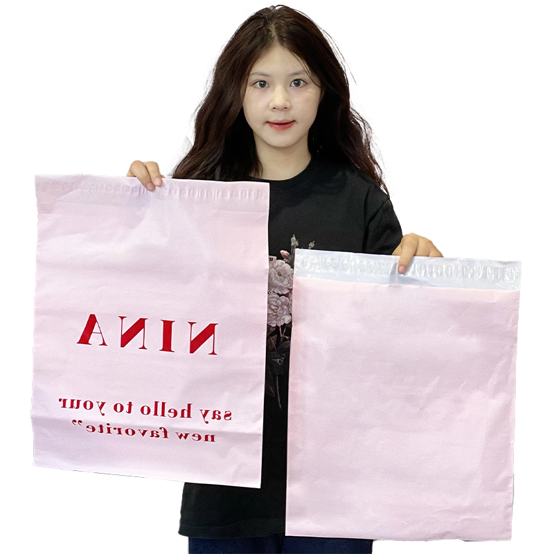 Large size pink ziplock courier plastic bag