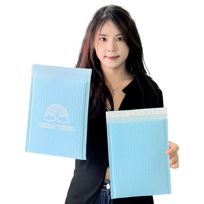 Blue self-adhesive bubble courier bag