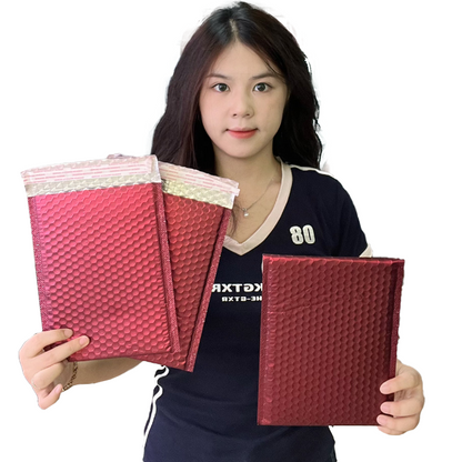 Wine red self-adhesive aluminized bubble courier bag