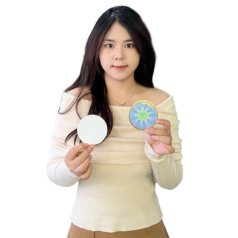 Round full-page printing gold stamping card