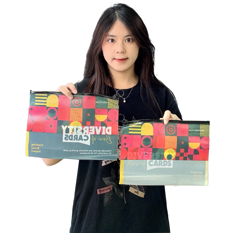 Full color printing transparent frosted skylight PVC zipper bag
