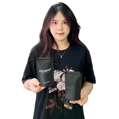 Black small size bottom drawstring bag