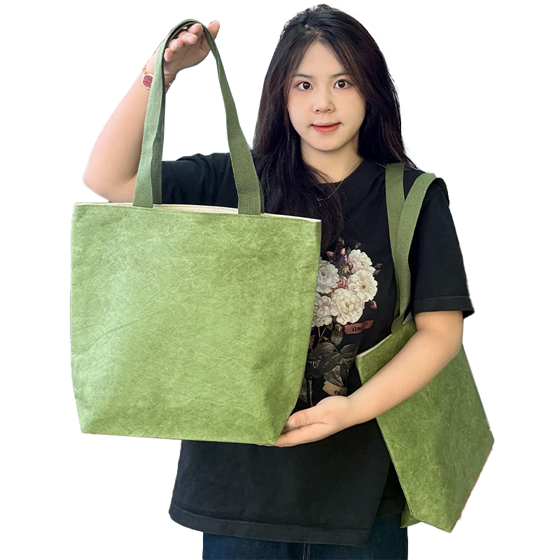 Green Dupont canvas shoulder backpack with bottom