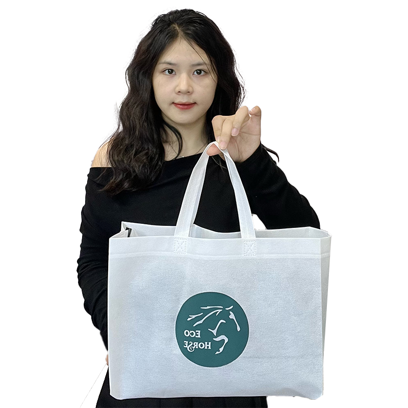 White non-woven tote bag