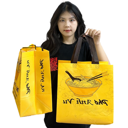 Yellow powder pattern non-woven food packaging bag