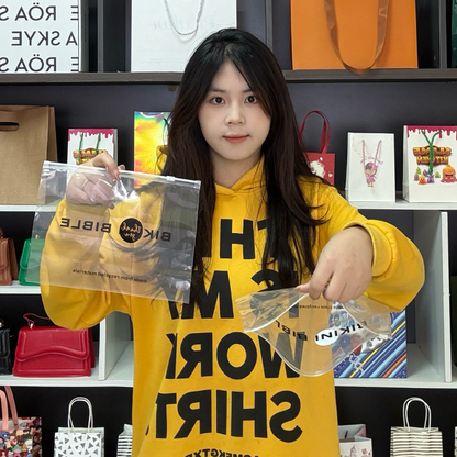 Transparent plastic ziplock bag