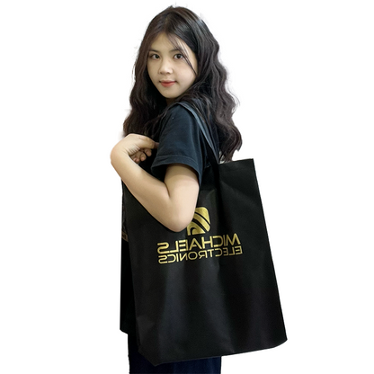 Long multi-color printed non-woven tote bag