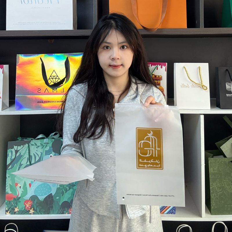 Transparent frosted zipper bag