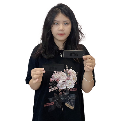 Black long UV printed hangtag